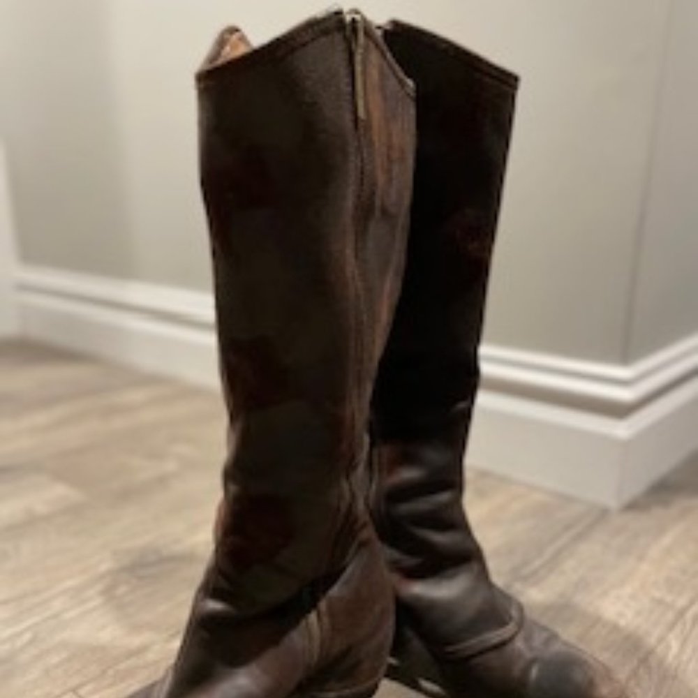 Donald J. Pliner Devi Women's Suede and Leather Knee-High Riding Boots